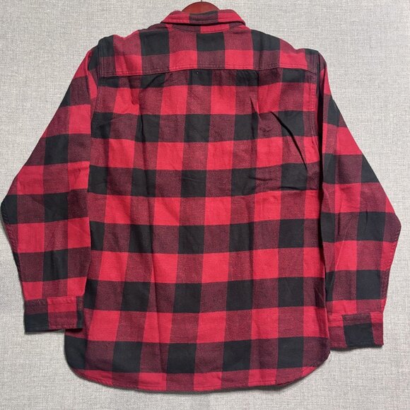Levis Red & Black Buffalo Plaid Button-Up Flannel Shirt - M - Picture 3 of 13